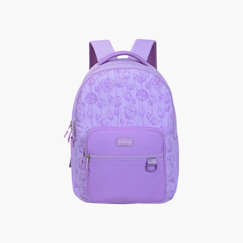 PAUSE Printed School Backpack in Lavender for Girls - Image 1